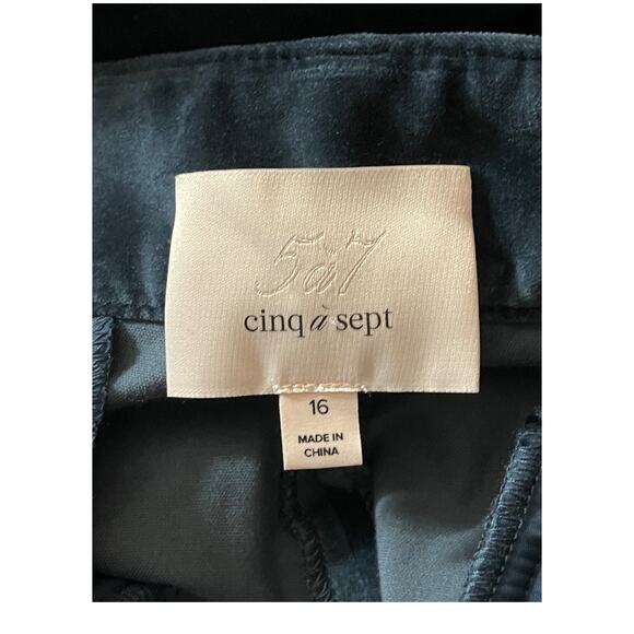 Cinq a Sept Kerry Chenille velvet straight pants blue size 16 - Picture 7 of 8